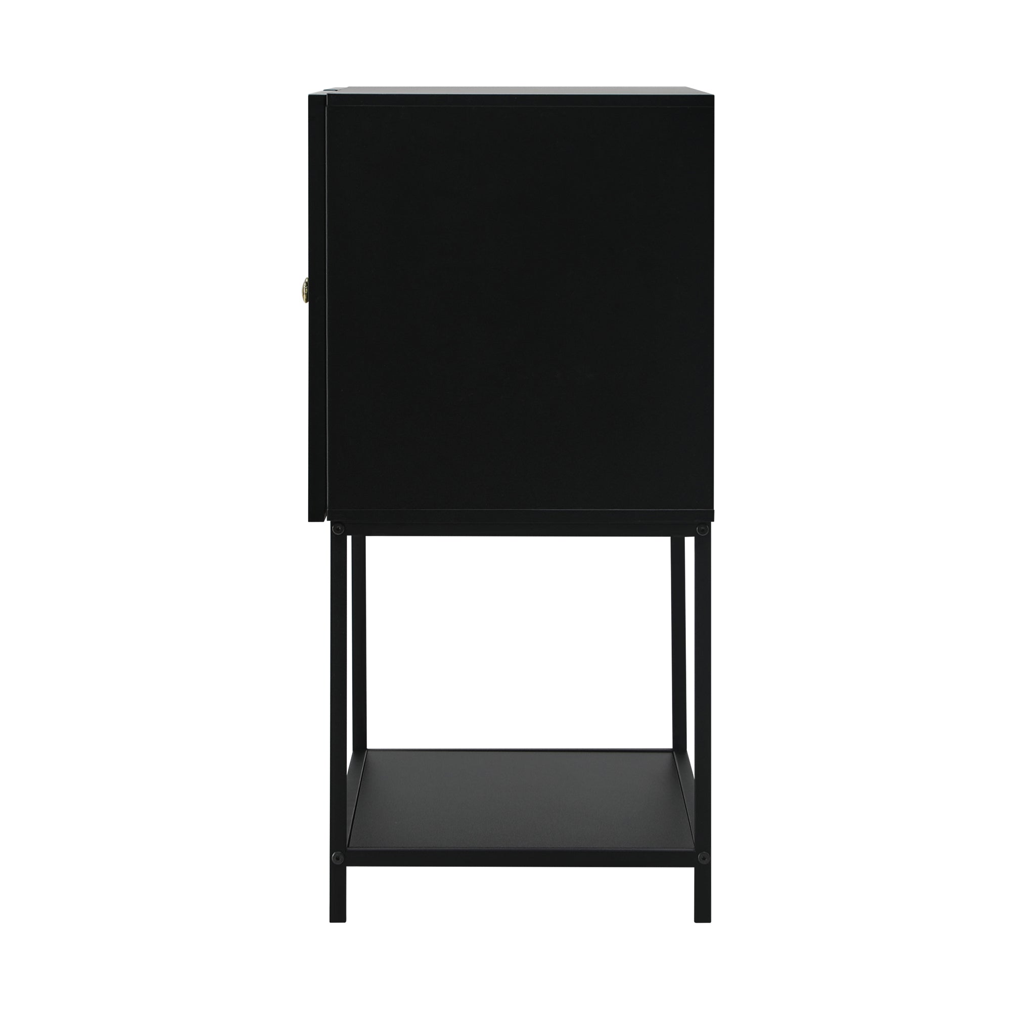 Oikiture Bathroom Cabinet Floor Cupboard Storage Two Tempered Glass Door Black - Sunyee