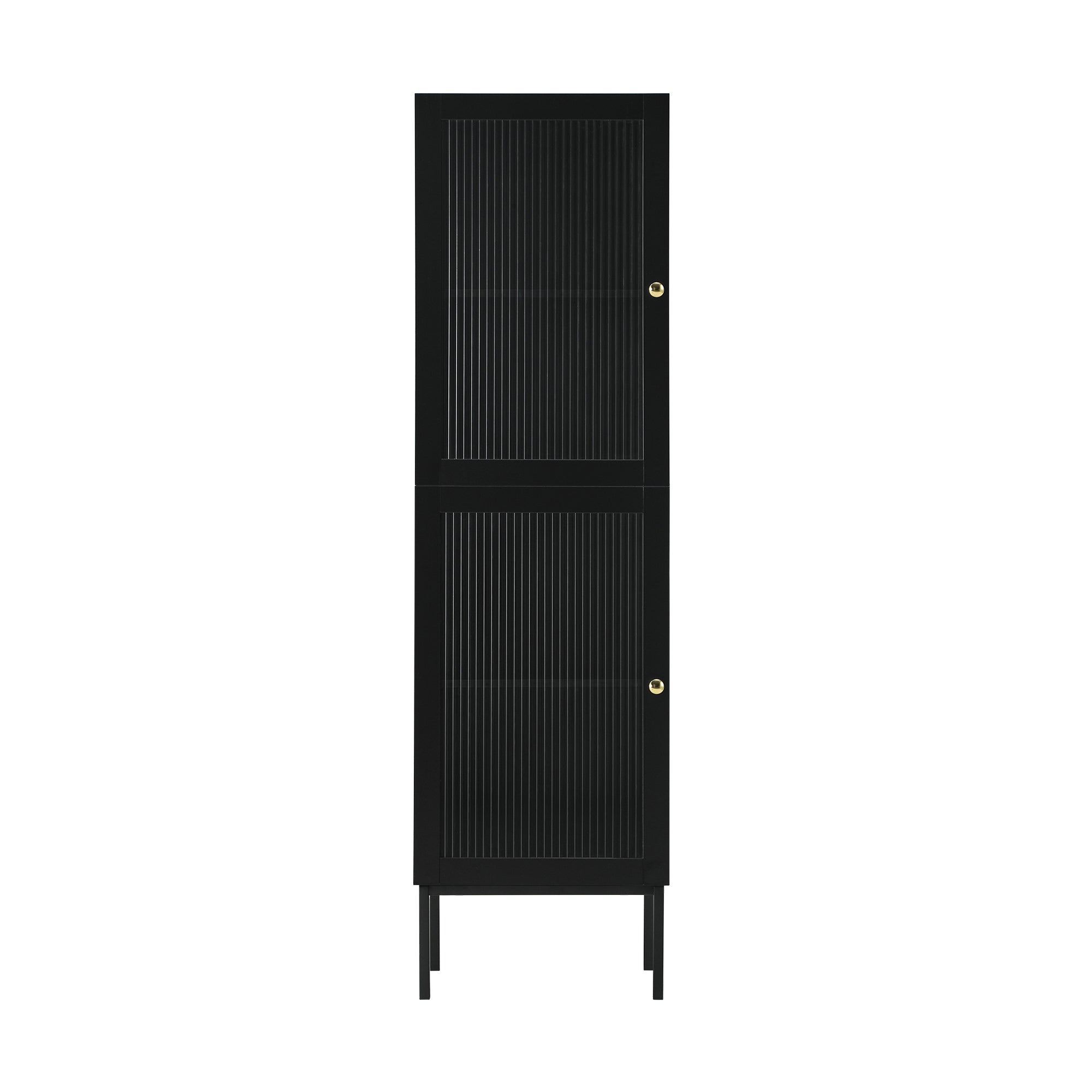 Oikiture Bathroom Cabinet Storage Tall Slim Cupboard Tempered Glass Door Black - Sunyee