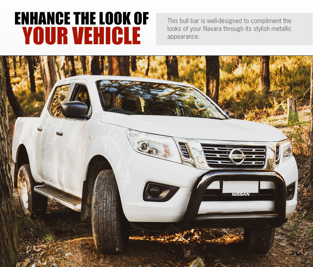 Matt Black Steel Nudge Bar Grille Bumper Guard For Nissan Navara NP300 2015-2020 - Sunyee