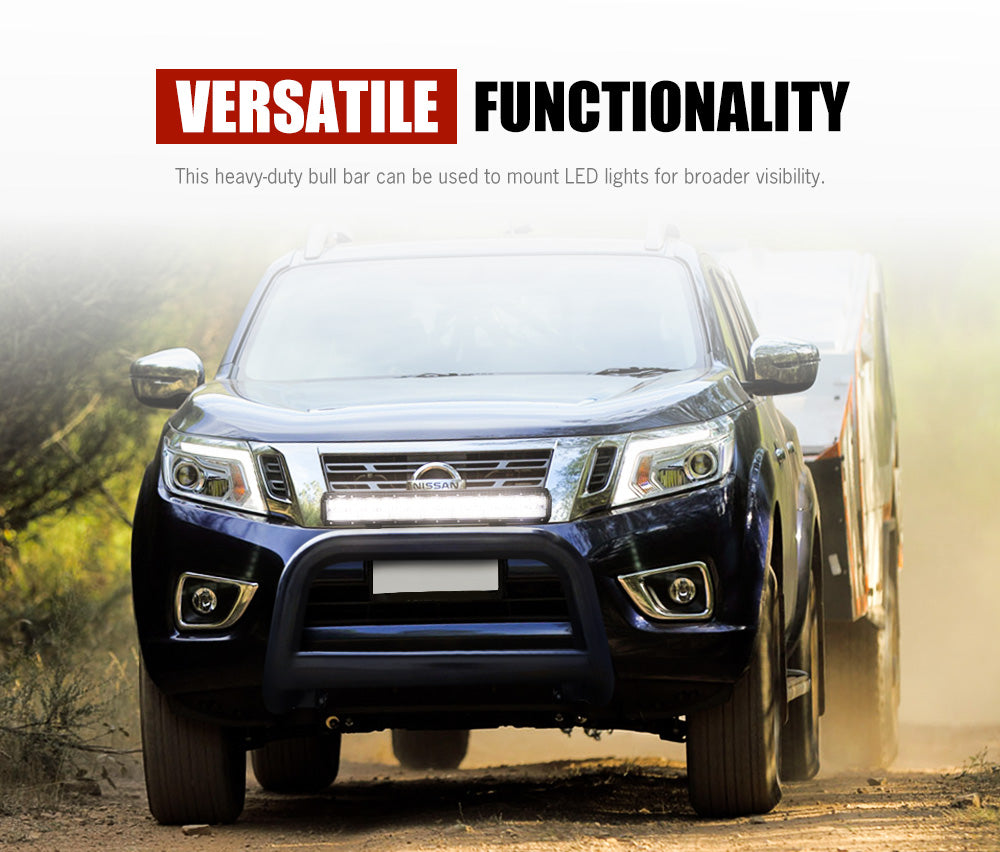 Matt Black Steel Nudge Bar Grille Bumper Guard For Nissan Navara NP300 2015-2020 - Sunyee