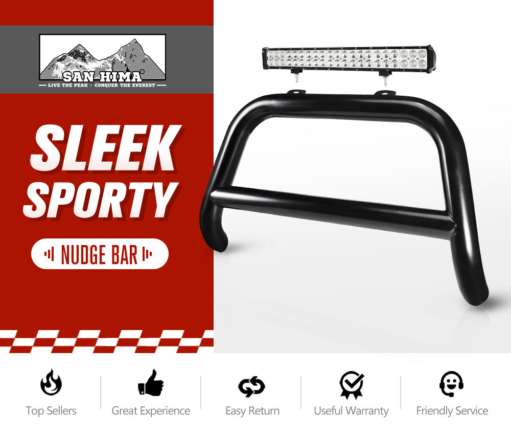 Nudge Bar 3" Grille Guard For Nissan Navara NP300 2015-2020 + 20" LED Light Bar - Sunyee