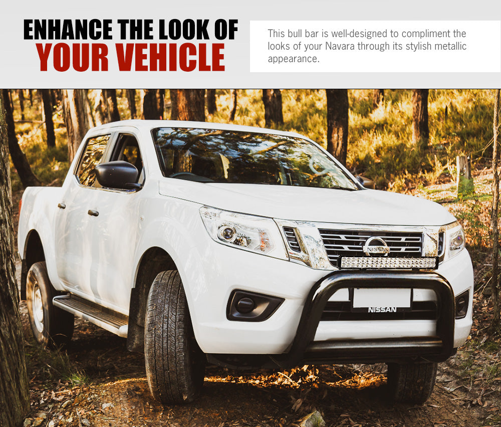 Nudge Bar 3" Grille Guard For Nissan Navara NP300 2015-2020 + 20" LED Light Bar - Sunyee