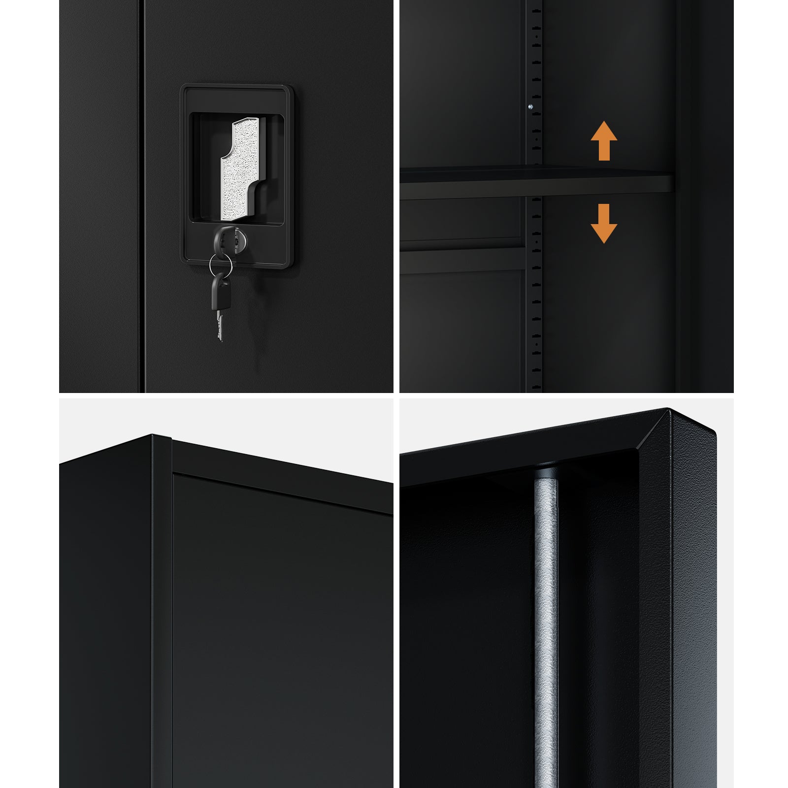Oikiture Lockable Filing Cabinet 185cm Steel Office Document Storage - Sunyee