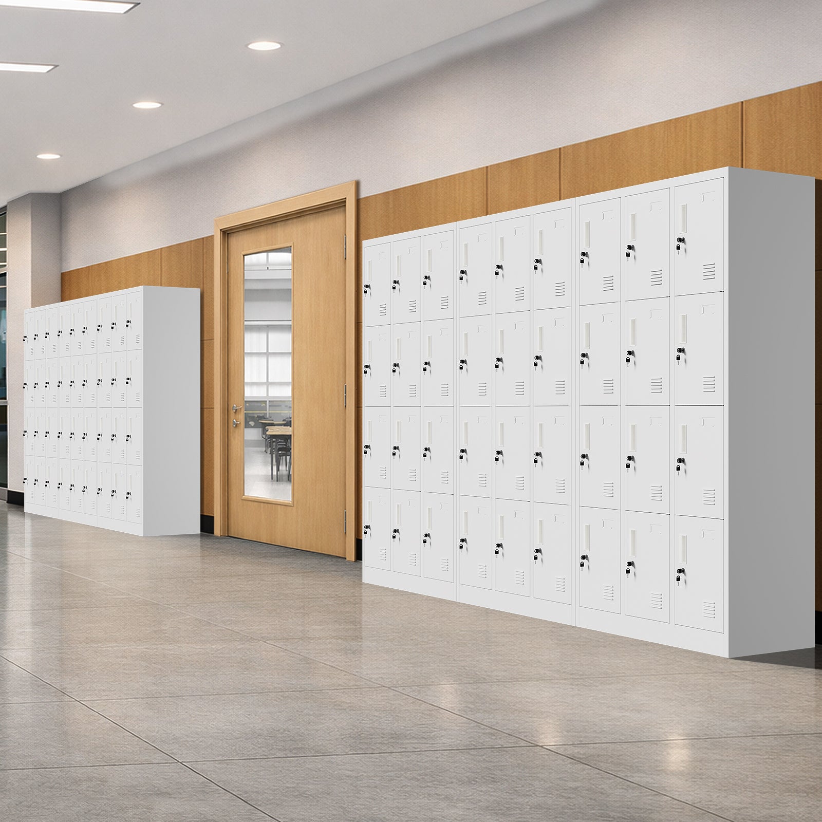 Oikiture 12 Doors Locker Cabinet Steel Storage Cupboard Office School Gym White - Sunyee
