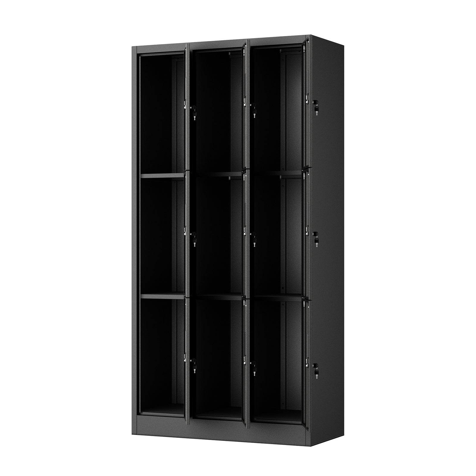 Oikiture 9 Doors Locker Cabinet Steel Storage Cupboard Office School Gym - Sunyee