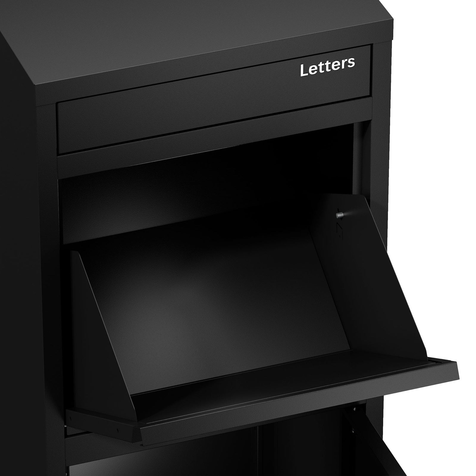 Oikiture Steel Parcel Letterbox Drop Box Package Lockable Storage Black