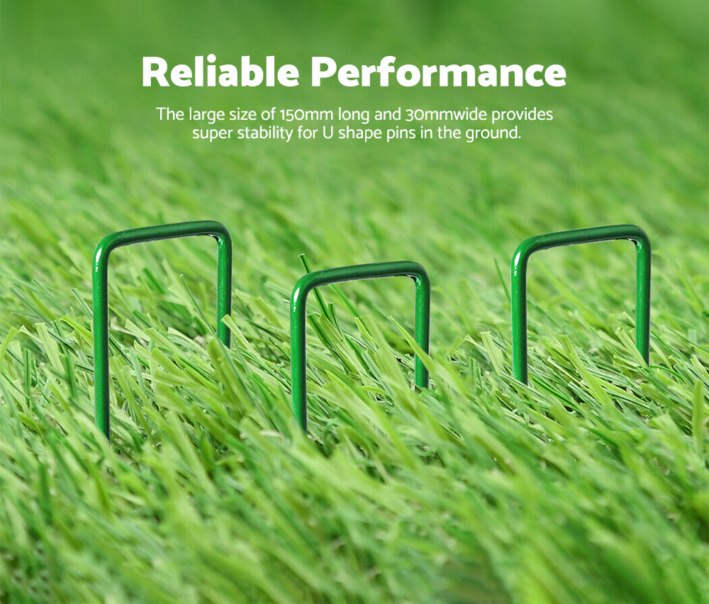Synthetic Artificial Grass Pins Fake Lawn Turf Weed Mat U Pegs Weedmat 100pcs - Sunyee