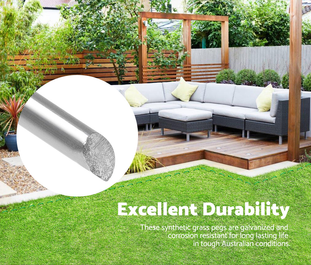 Synthetic Artificial Grass Pins Fake Lawn Turf Weed Mat U Pegs Weedmat 200pcs - Sunyee