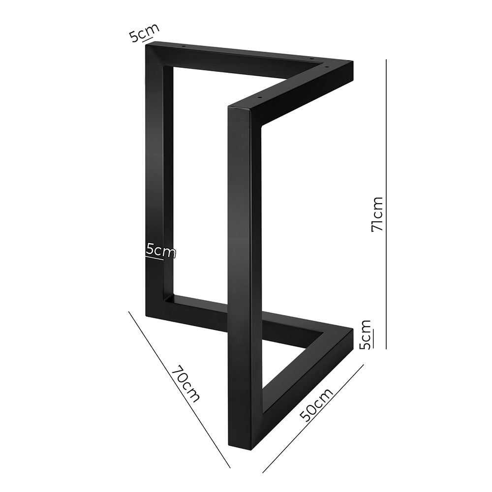 Oikiture 2X Coffee Dining Table Legs Bench Box Steel Metal Industrial 71 X 70CM - Sunyee