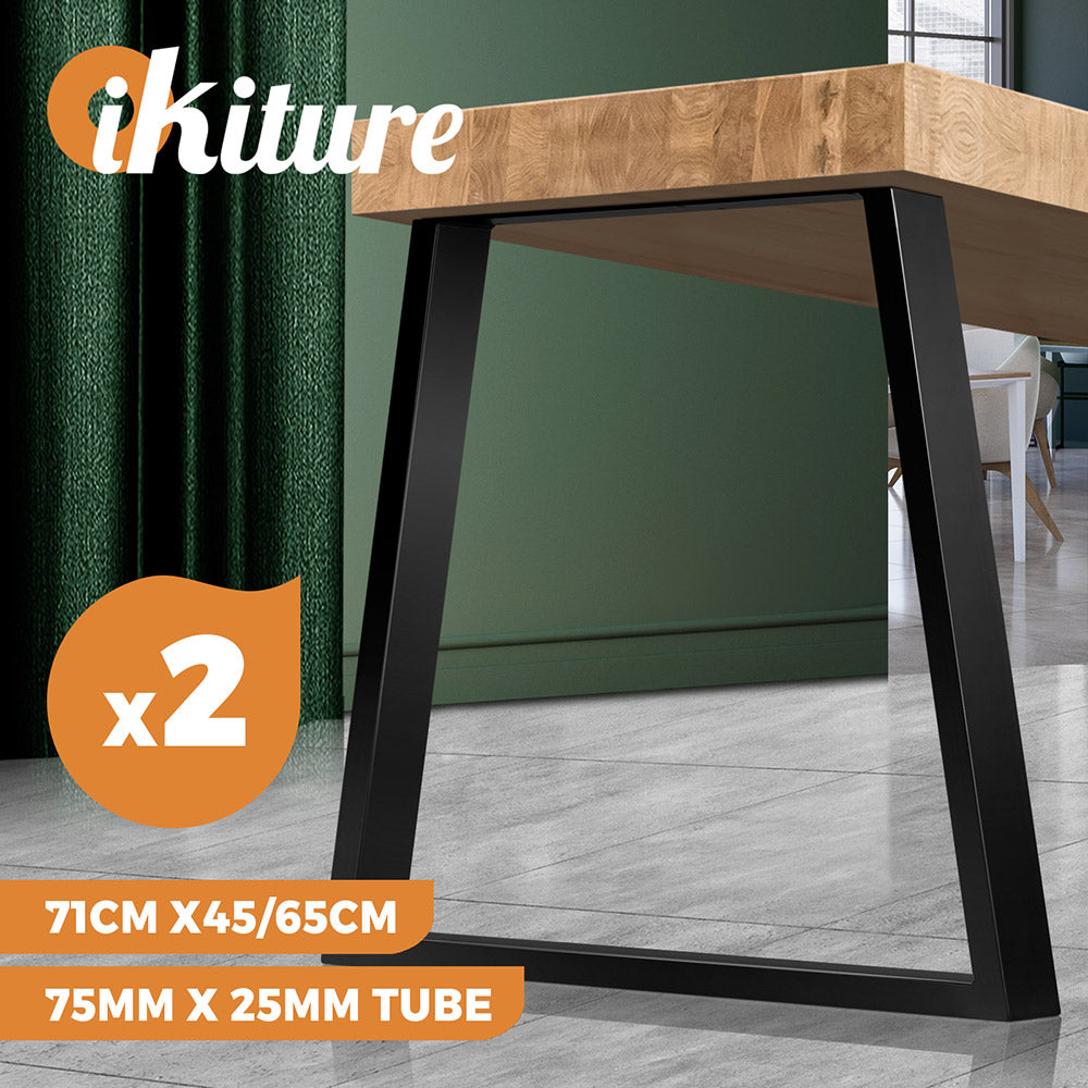 Oikiture 2x Coffee Dining Table Legs Industrial Vintage Bench Trapezoid Metal - Sunyee