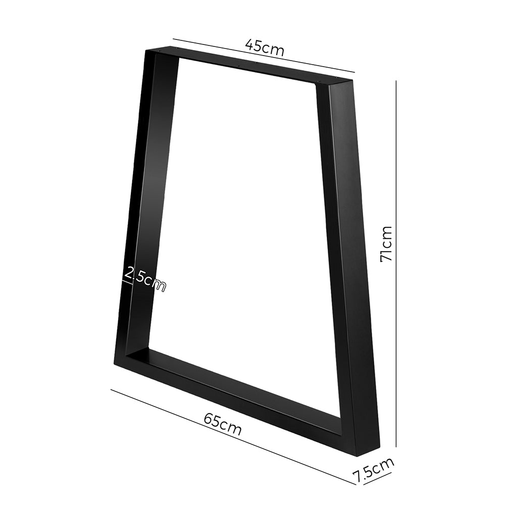 Oikiture 2x Coffee Dining Table Legs Industrial Vintage Bench Trapezoid Metal - Sunyee