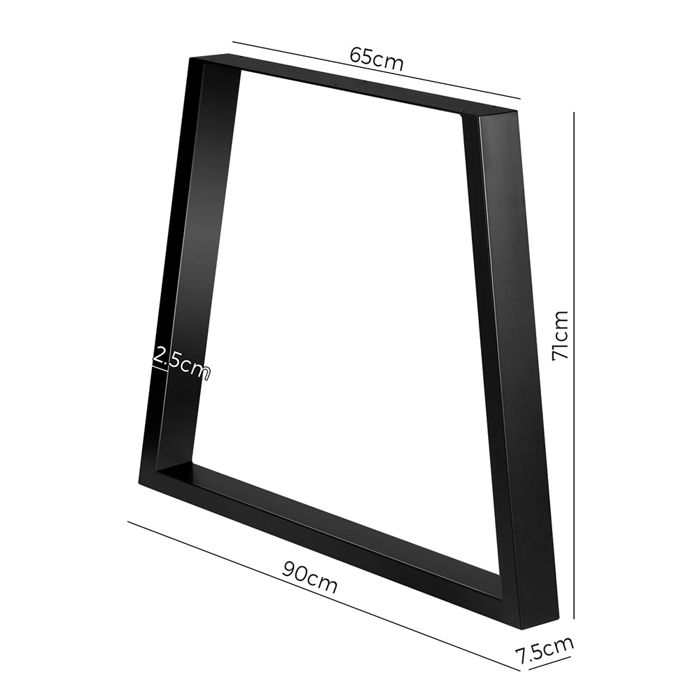 Oikiture 2x Coffee Dining Table Legs Trapezoid Industrial Vintage Bench Metal - Sunyee