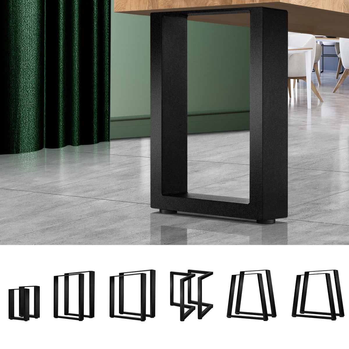 Oikiture 2X/4X Coffee Dining Table Legs Bench DIY Steel Metal Industrial Black