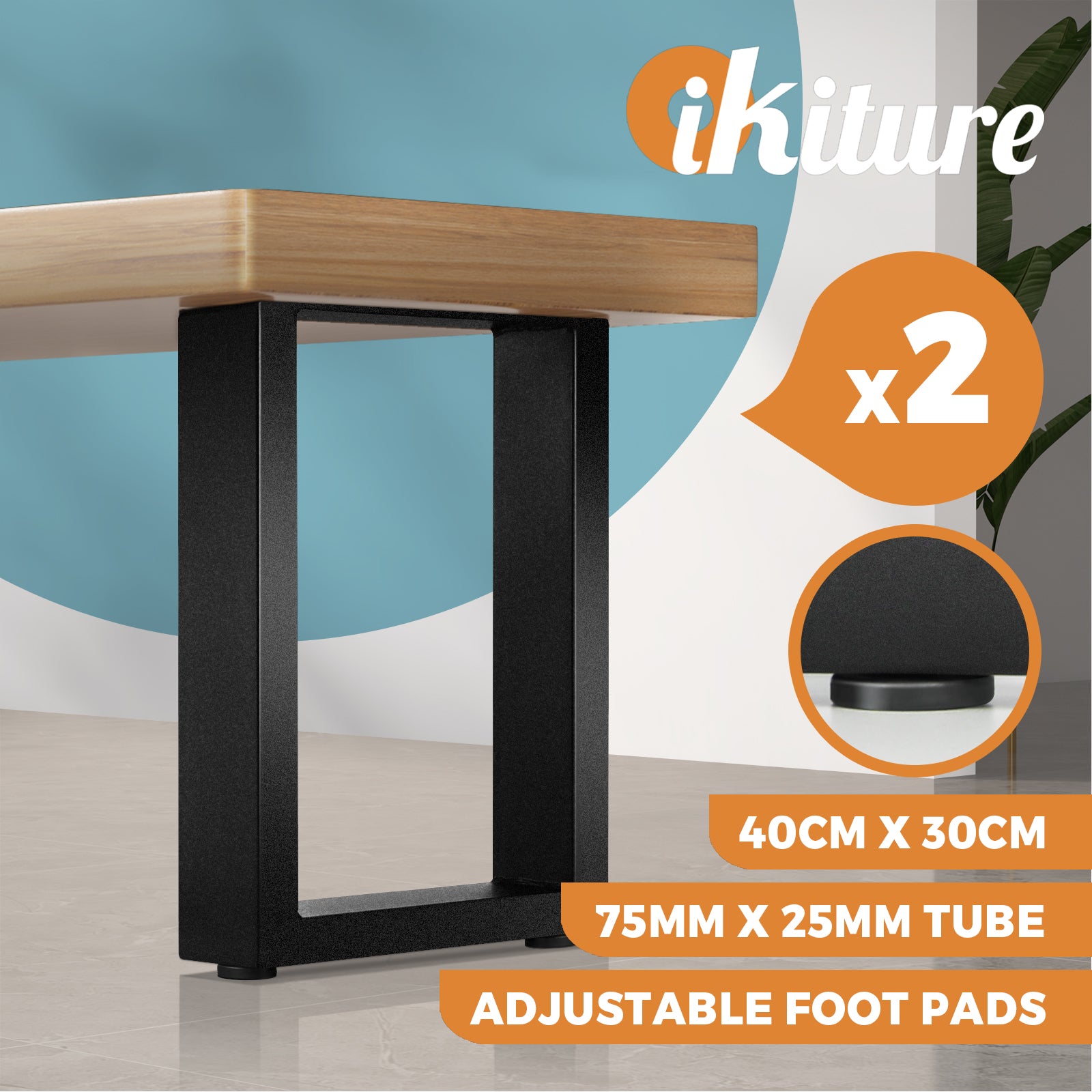 Oikiture 2X/4X Coffee Dining Table Legs Bench Box DIY Steel Metal Industrial