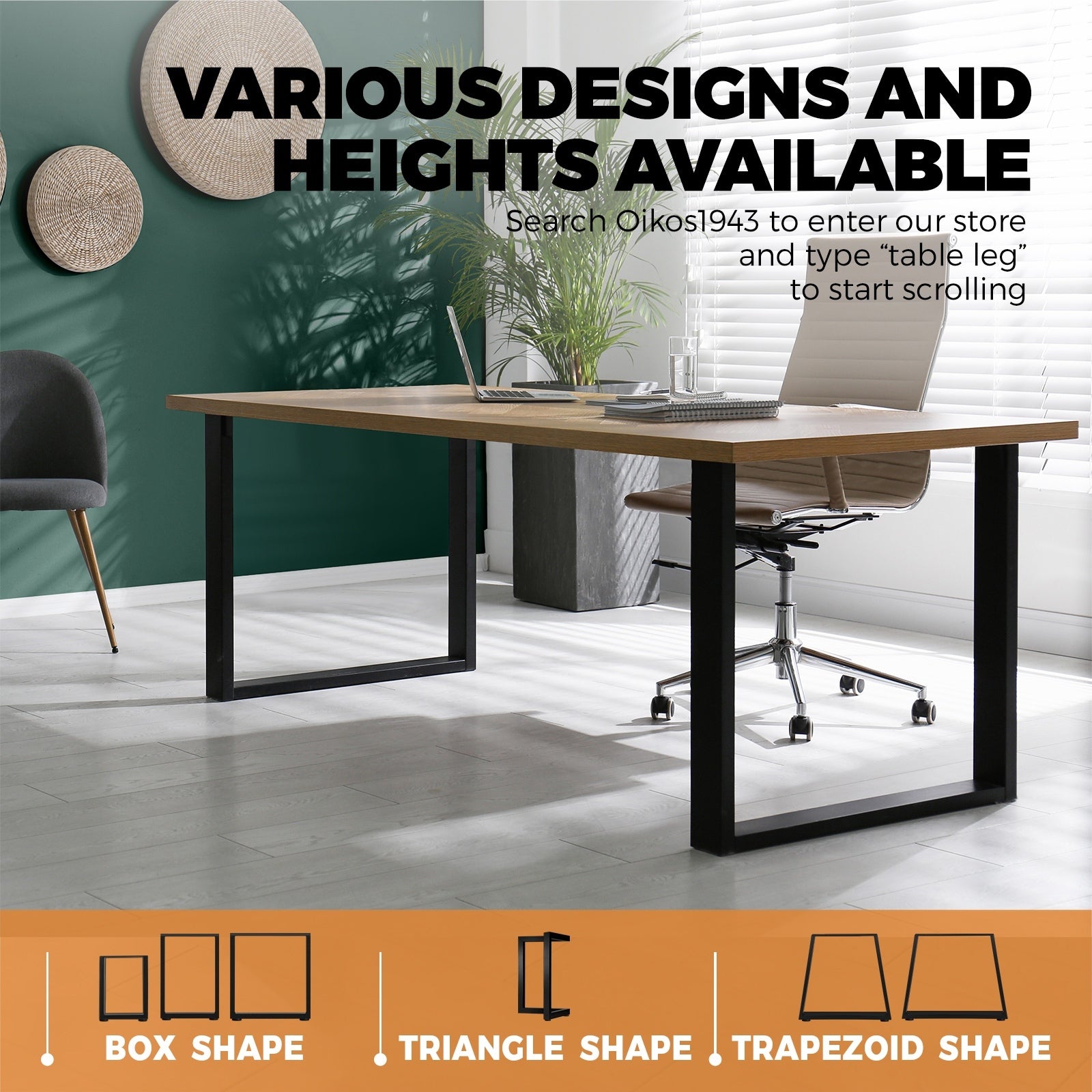 Oikiture 6X Coffee Dining Table Legs Bench Box DIY Steel Metal Industrial 40CM - Sunyee