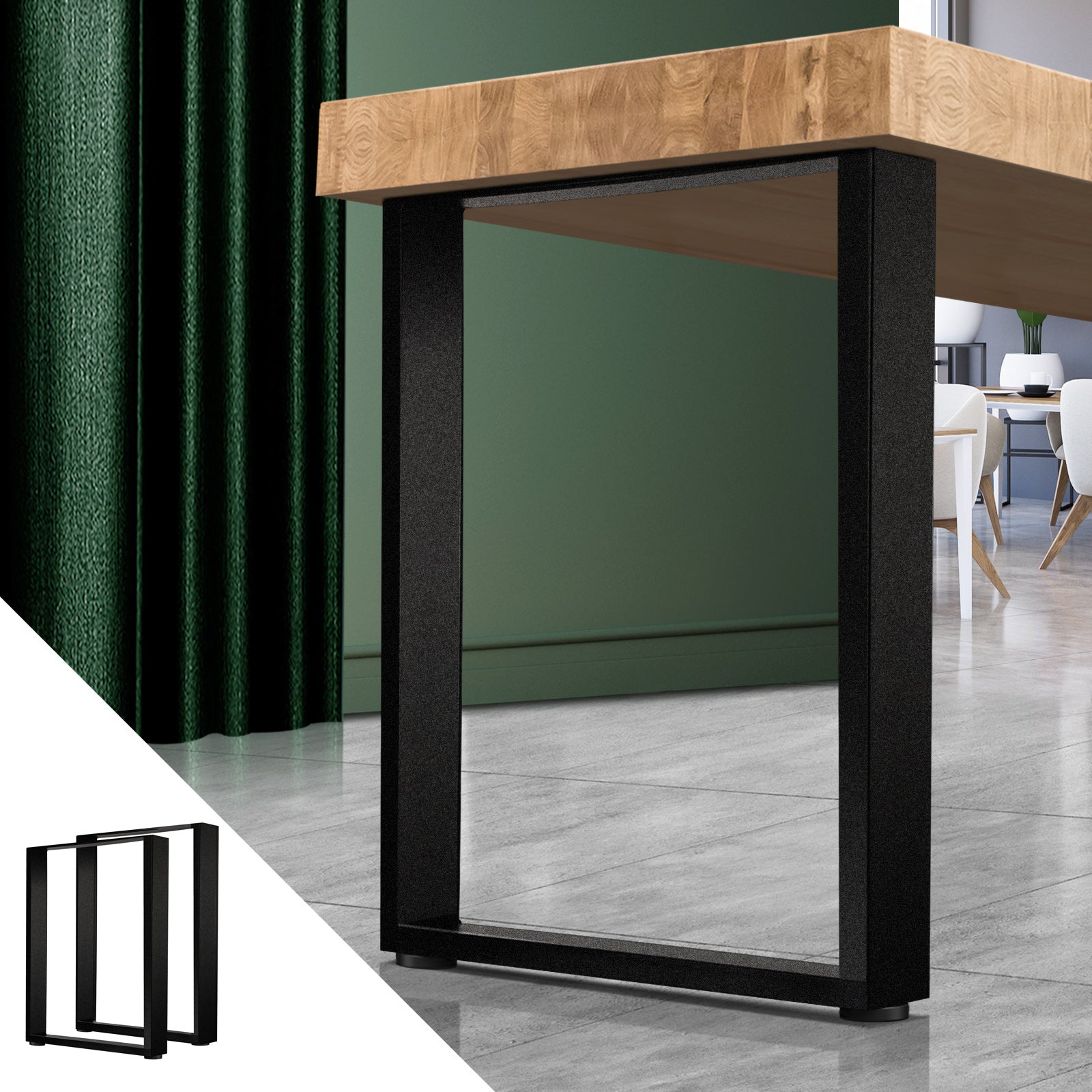 Oikiture 2X Coffee Dining Table Legs Bench Box Steel Metal Industrial 71 X 50CM - Sunyee