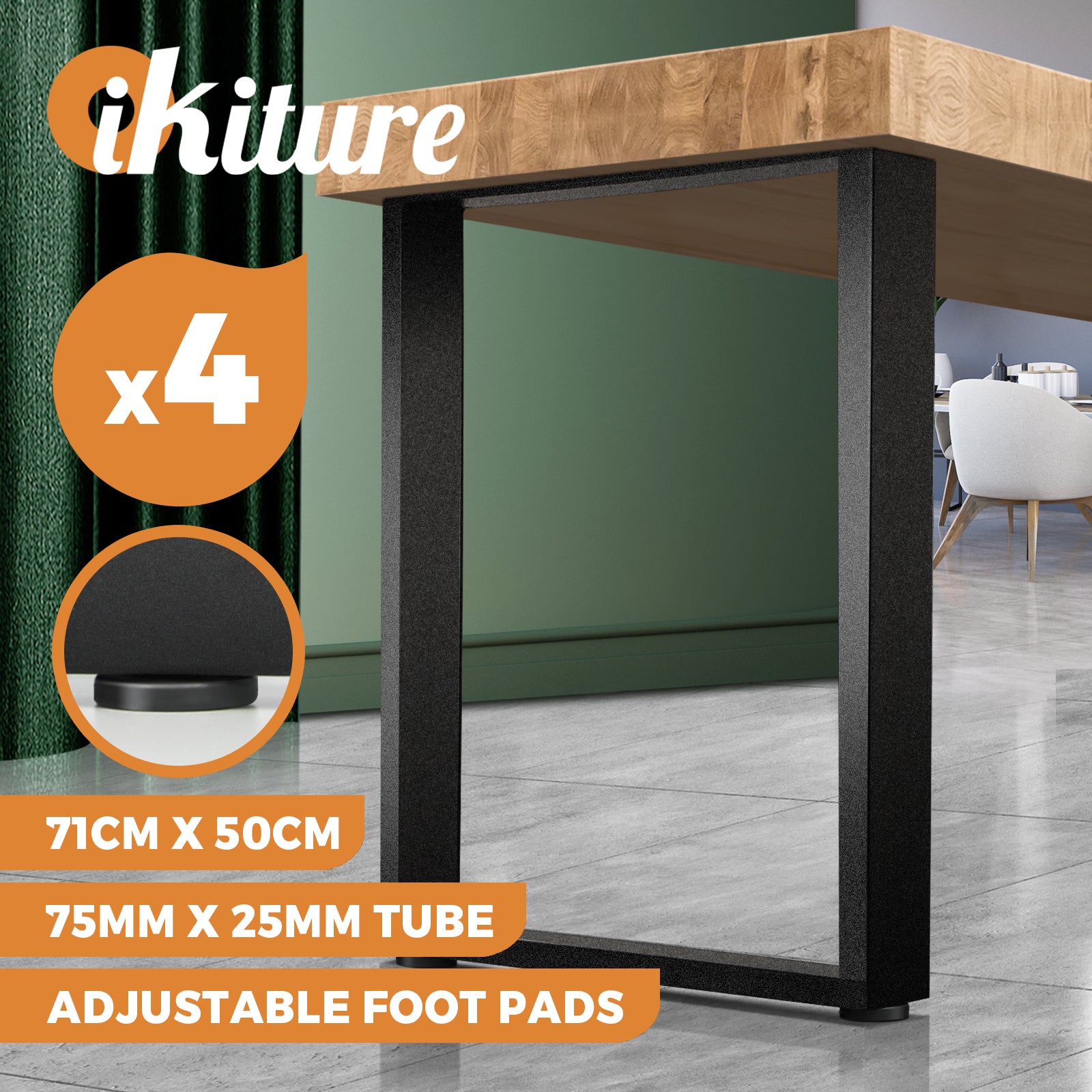 Oikiture 2X/4X Coffee Dining Table Legs Bench Box DIY Steel Metal Industrial