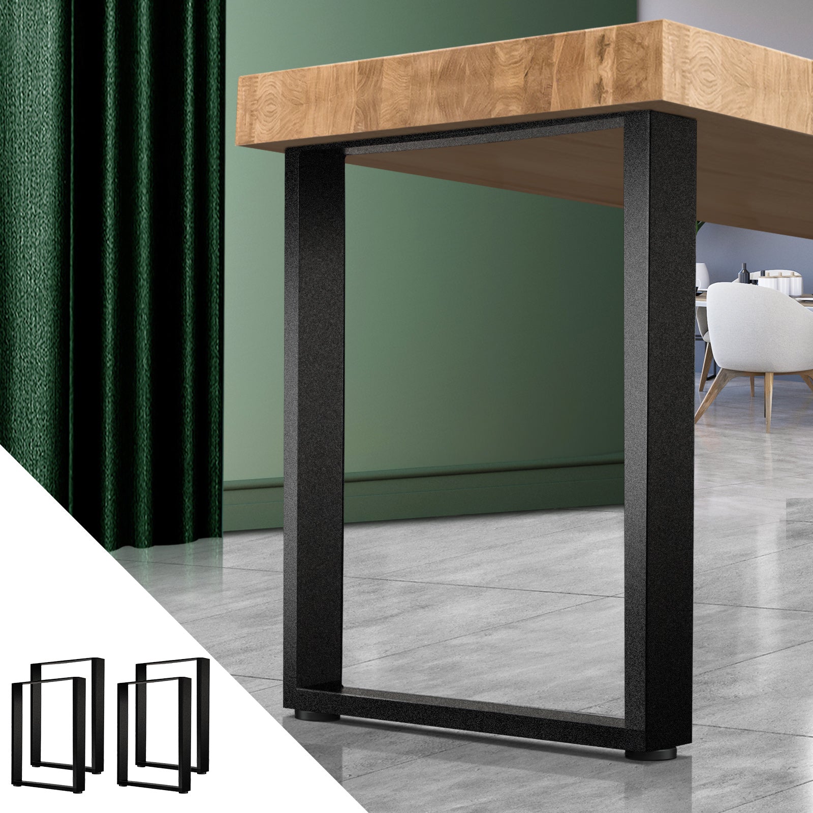 Oikiture 4X Coffee Dining Table Legs Bench Box Steel Metal Industrial 71 X 50CM - Sunyee