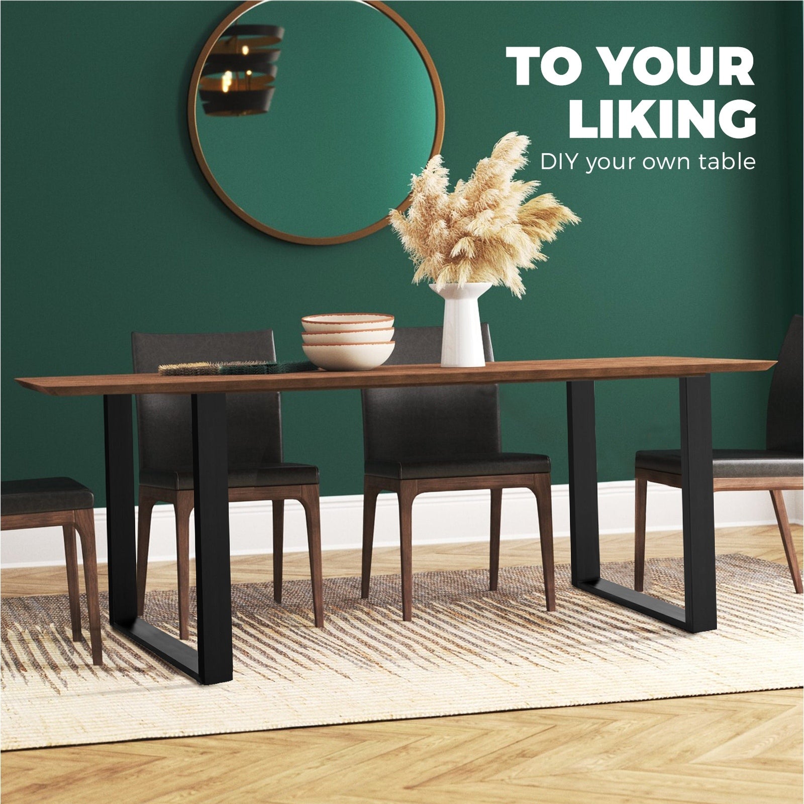 Oikiture 6X Coffee Dining Table Legs Bench Box Steel Metal Industrial 71 X 50CM - Sunyee