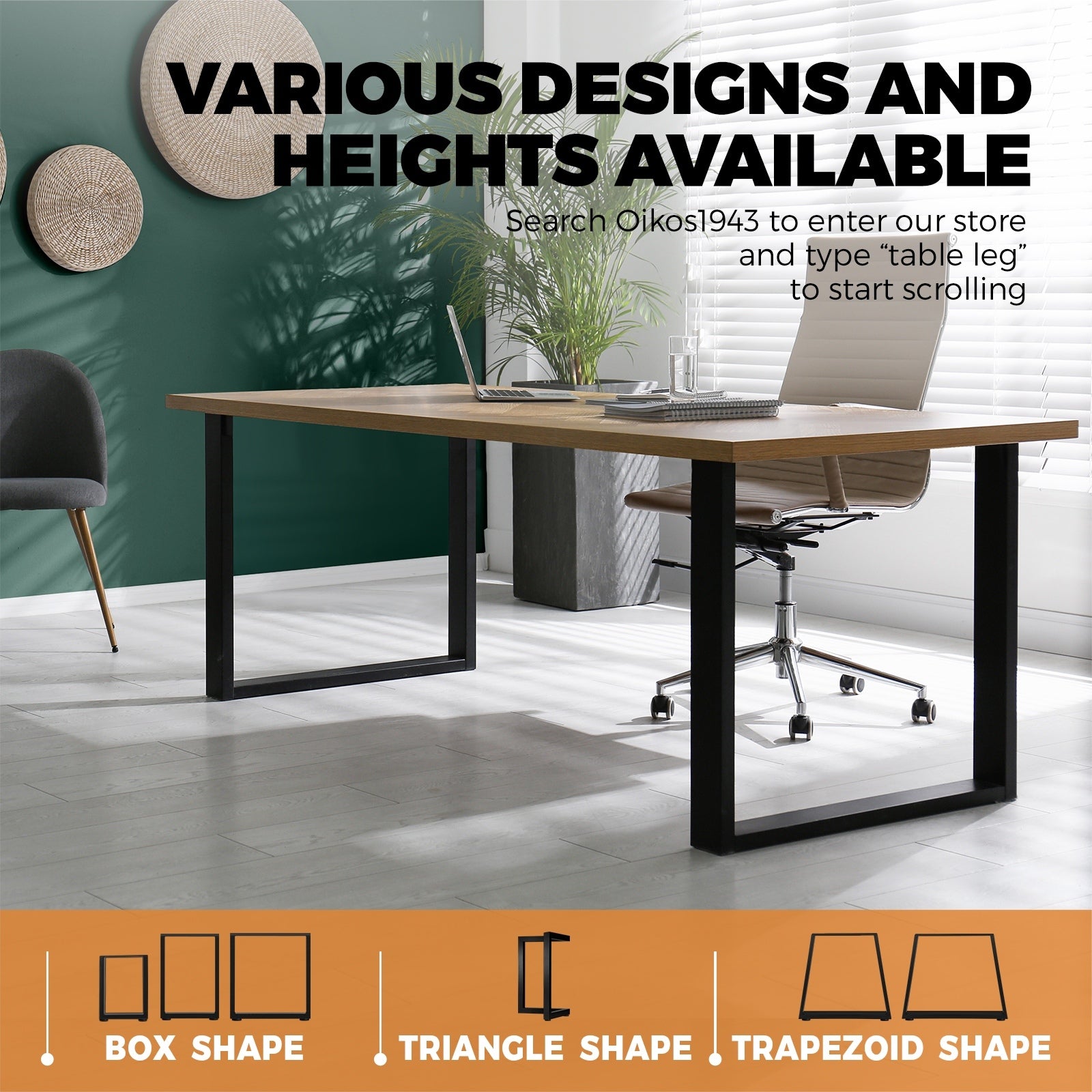 Oikiture 6X Coffee Dining Table Legs Bench Box Steel Metal Industrial 71 X 50CM - Sunyee