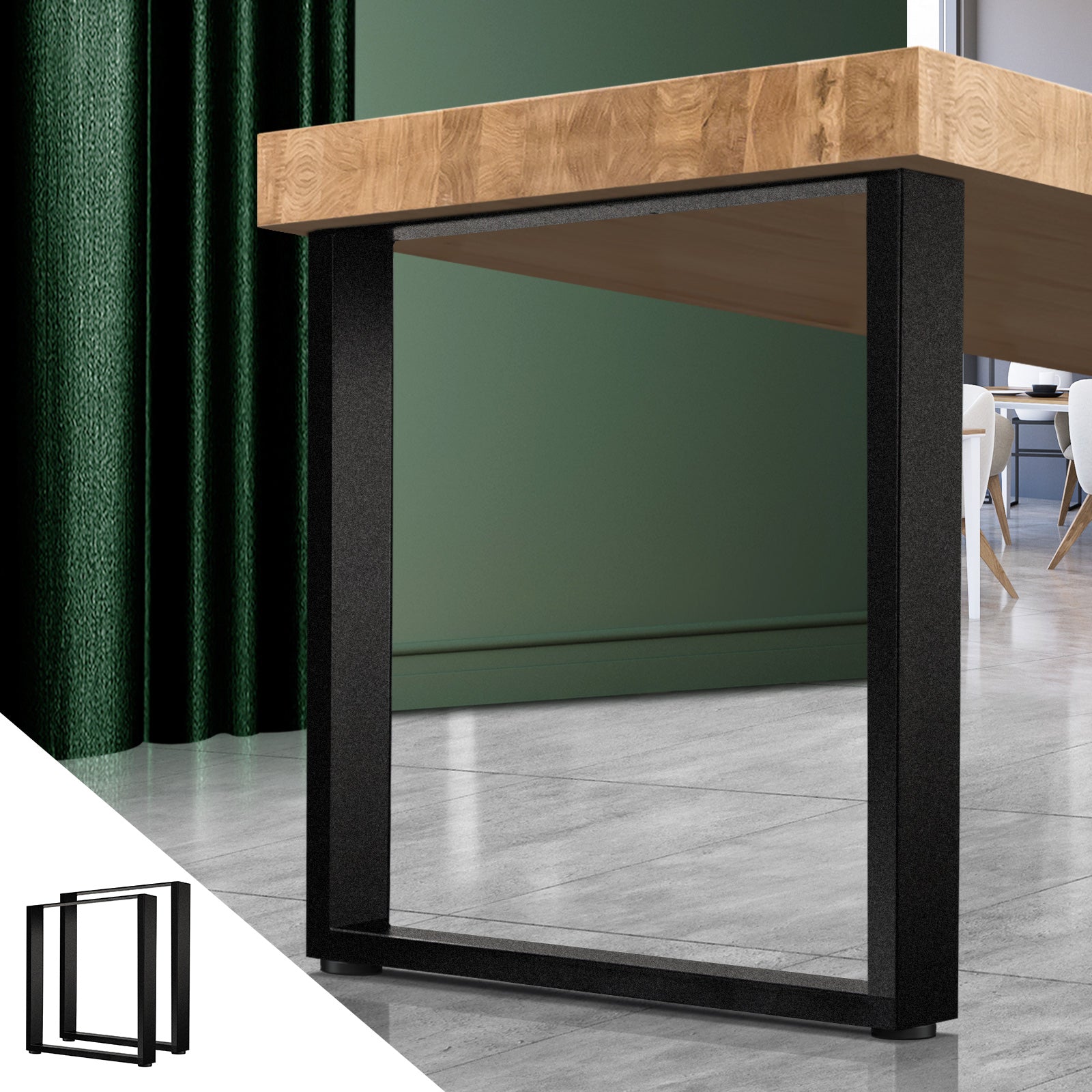 Oikiture 2X Coffee Dining Table Legs Bench Box Steel Metal Industrial 71 X 65CM - Sunyee