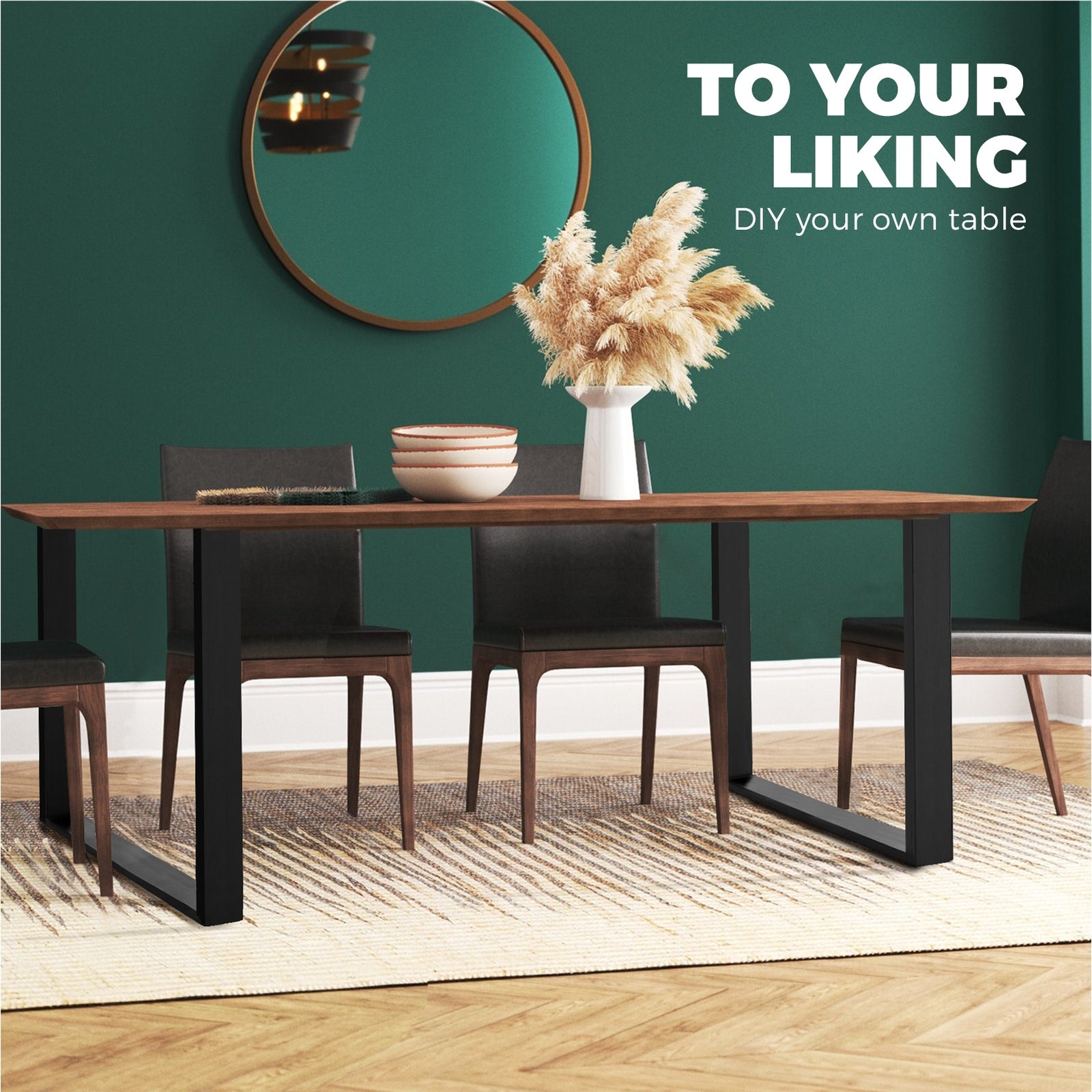 Oikiture 2X Coffee Dining Table Legs Bench Box Steel Metal Industrial 71 X 65CM - Sunyee