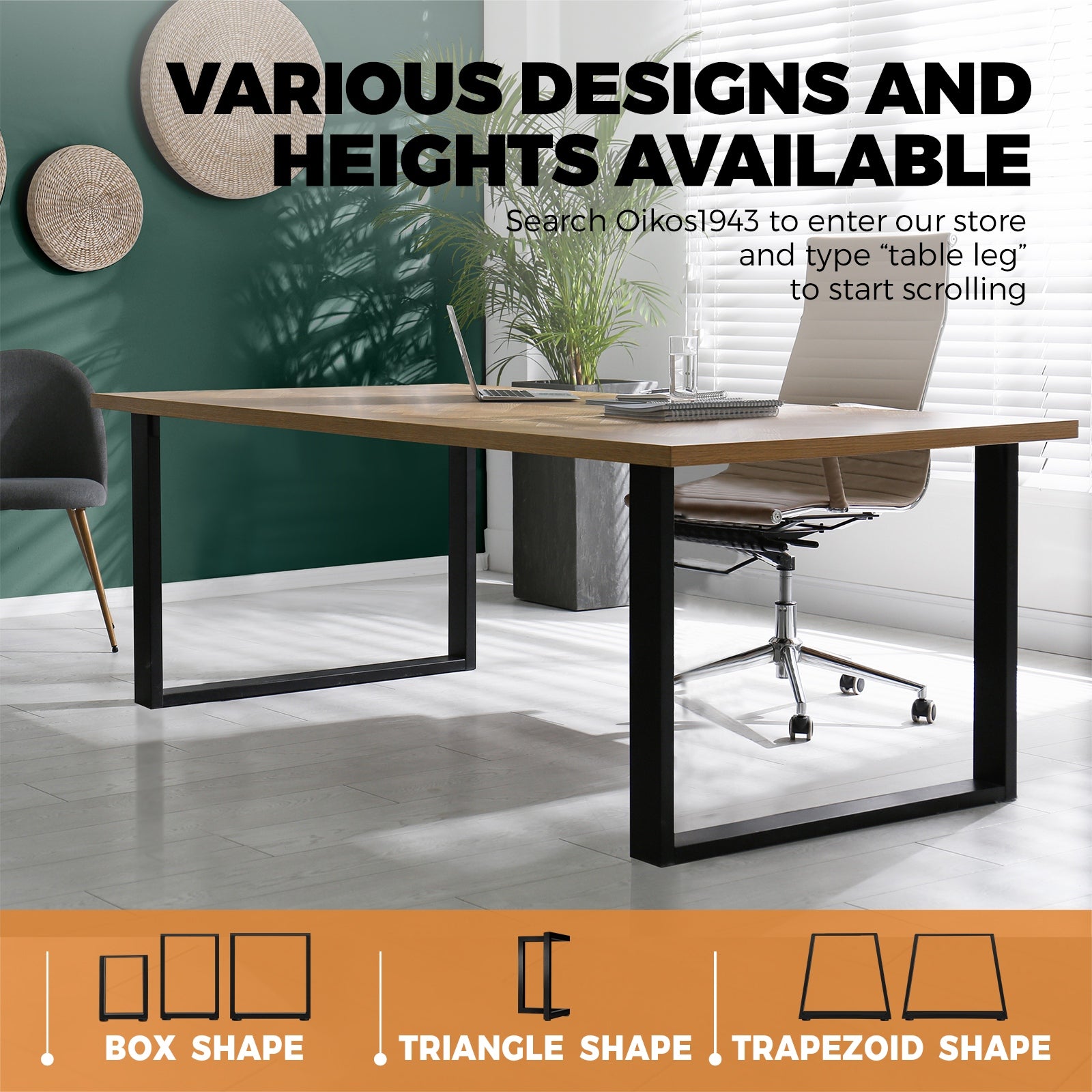 Oikiture 4X Coffee Dining Table Legs Bench Box Steel Metal Industrial 71 X 65CM - Sunyee