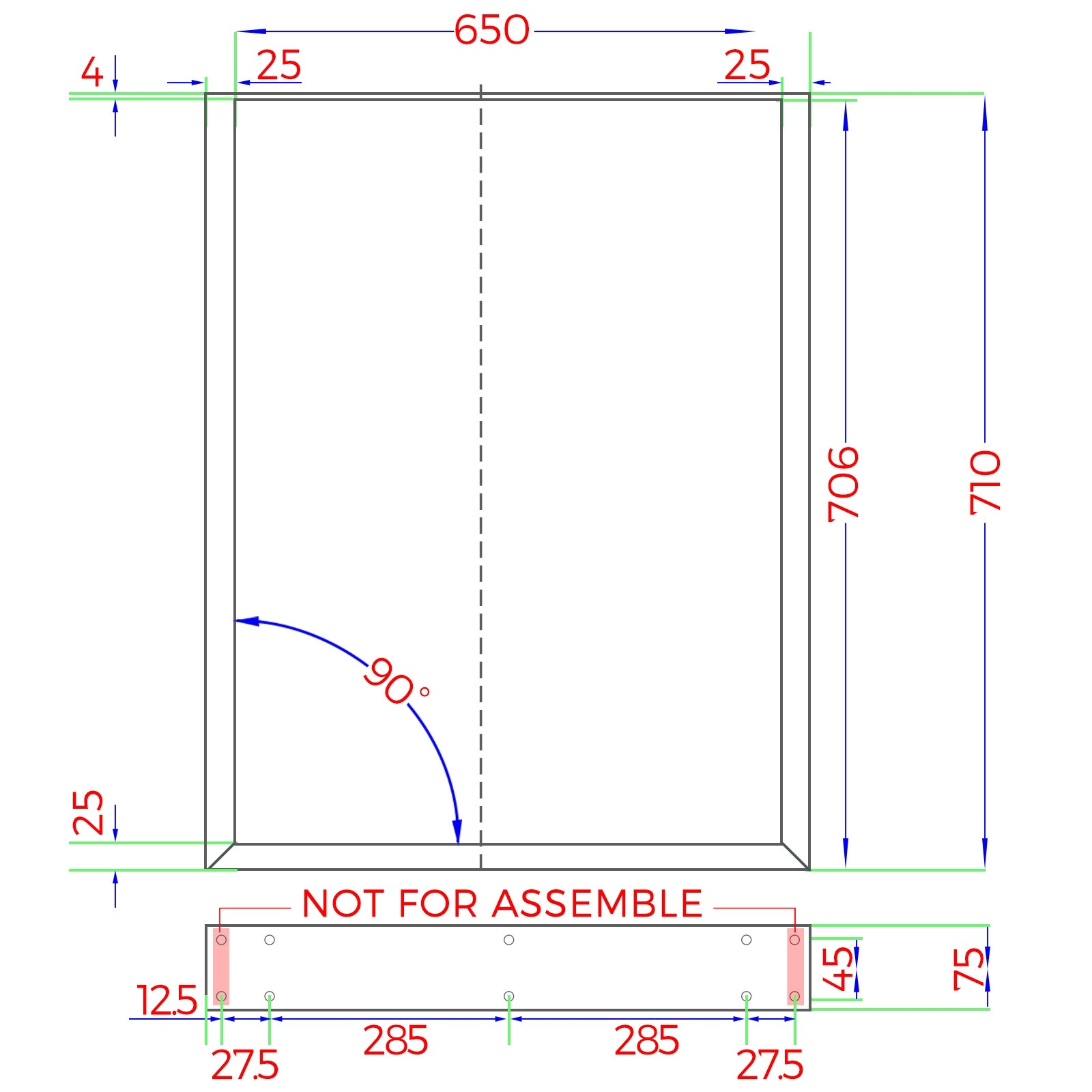 Oikiture 4X Coffee Dining Table Legs Bench Box Steel Metal Industrial 71 X 65CM - Sunyee
