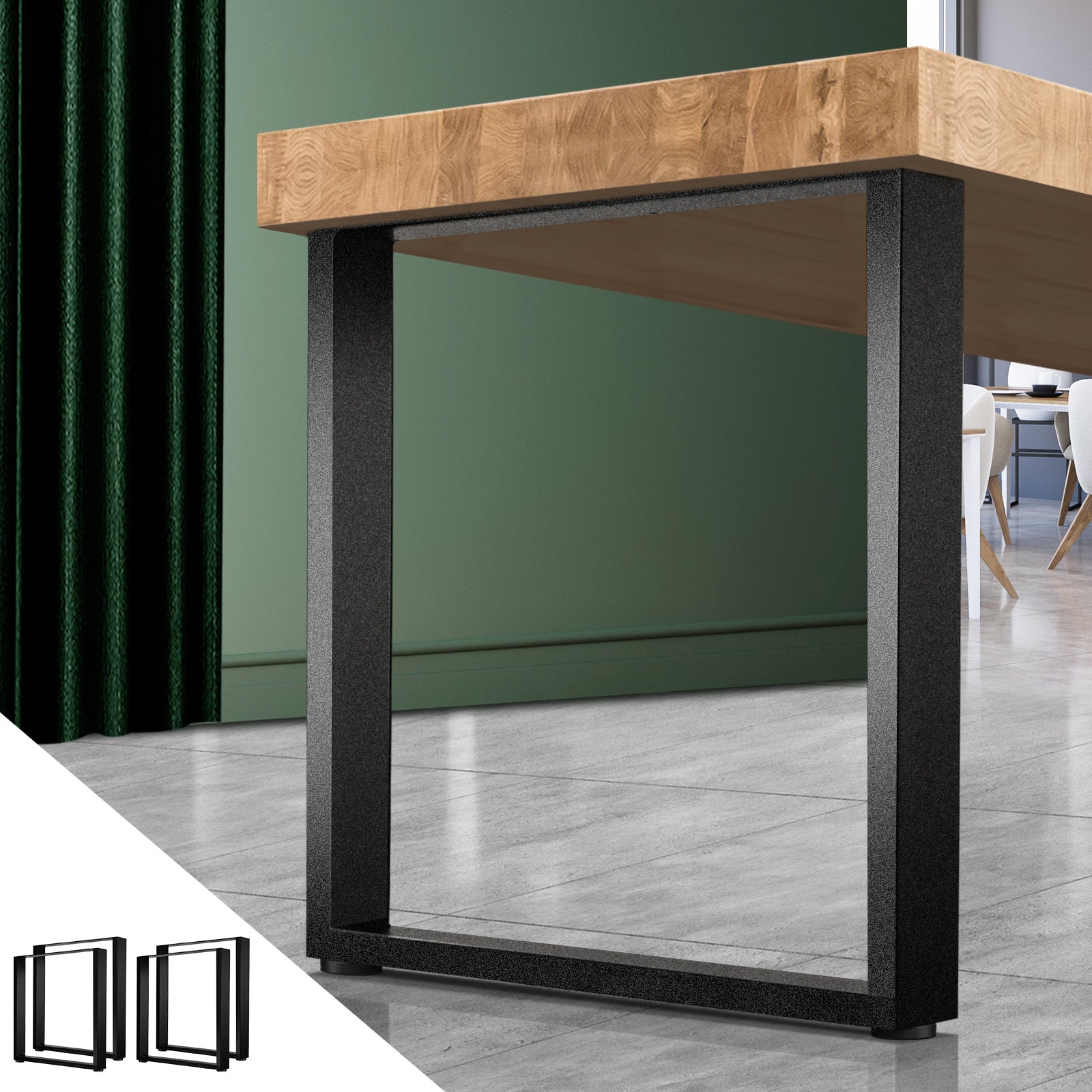 Oikiture 4X Coffee Dining Table Legs Bench Box Steel Metal Industrial 71 X 65CM - Sunyee