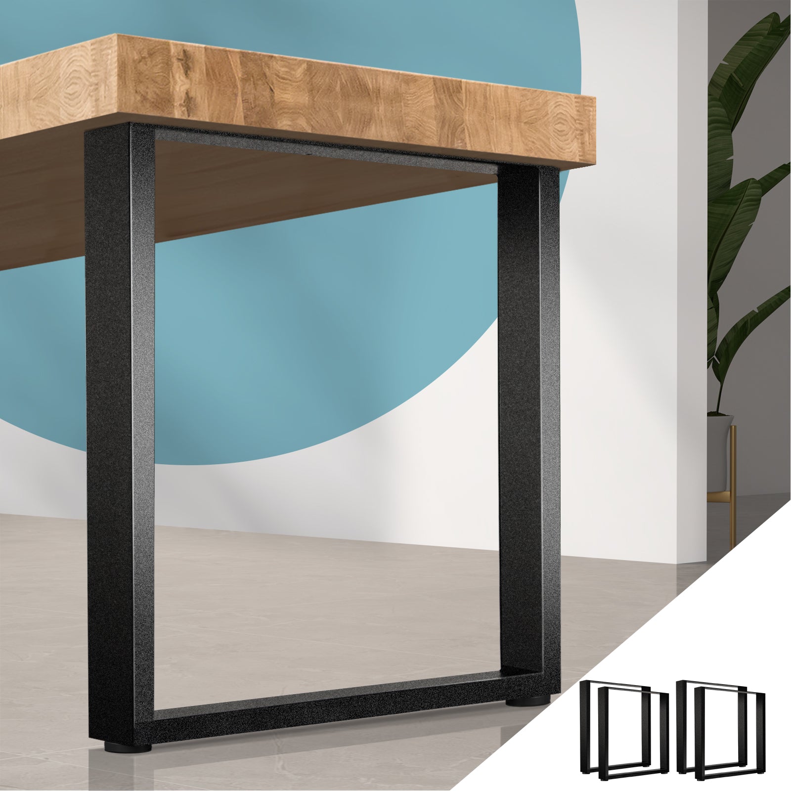 Oikiture 2X/4X Coffee Dining Table Legs Bench Box DIY Steel Metal Industrial