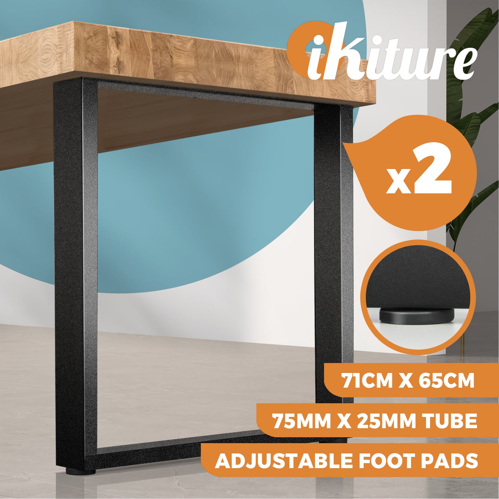Oikiture 2X/4X Coffee Dining Table Legs Bench Box DIY Steel Metal Industrial