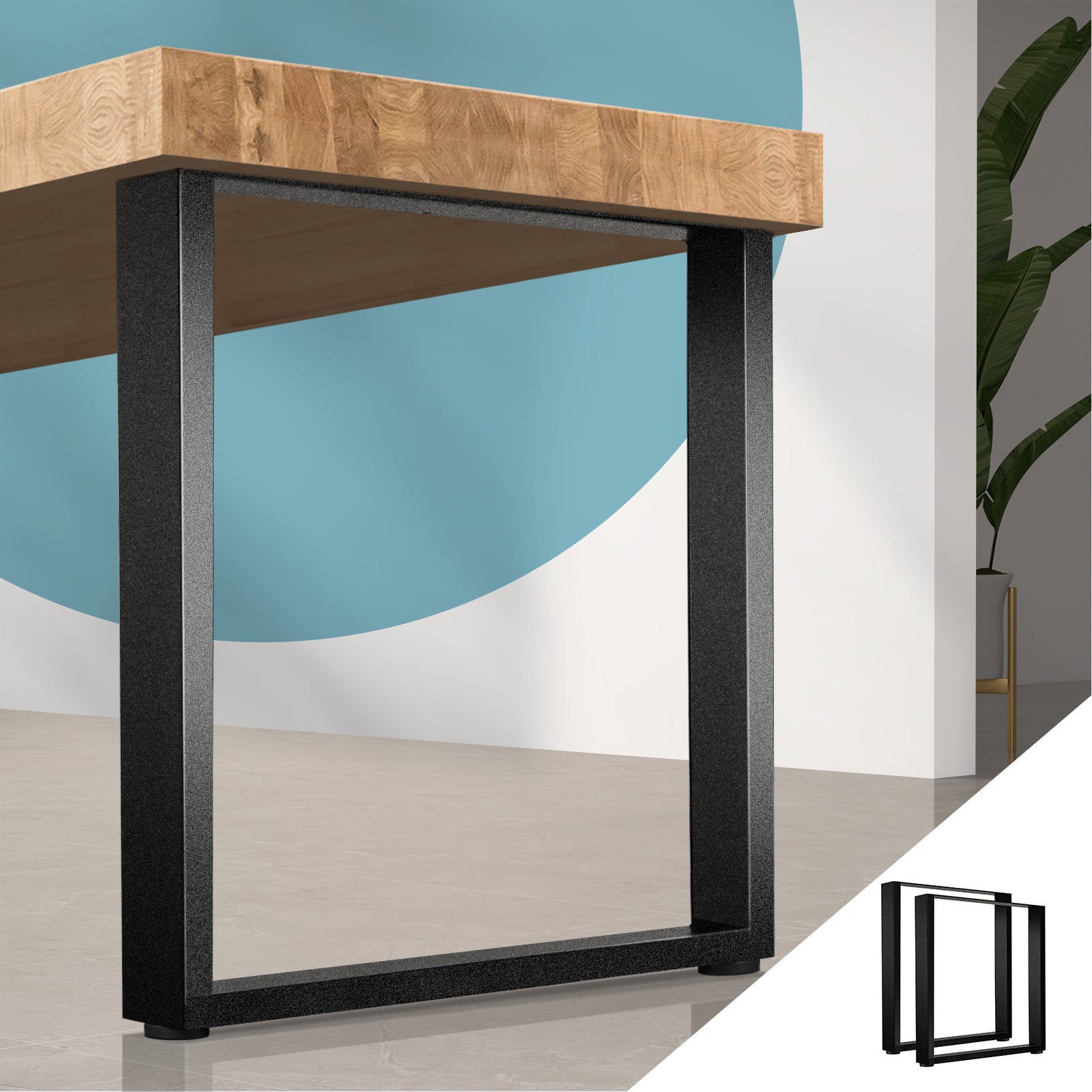 Oikiture 2X Coffee Dining Table Legs Bench Box Steel Metal Industrial 71 X 65CM