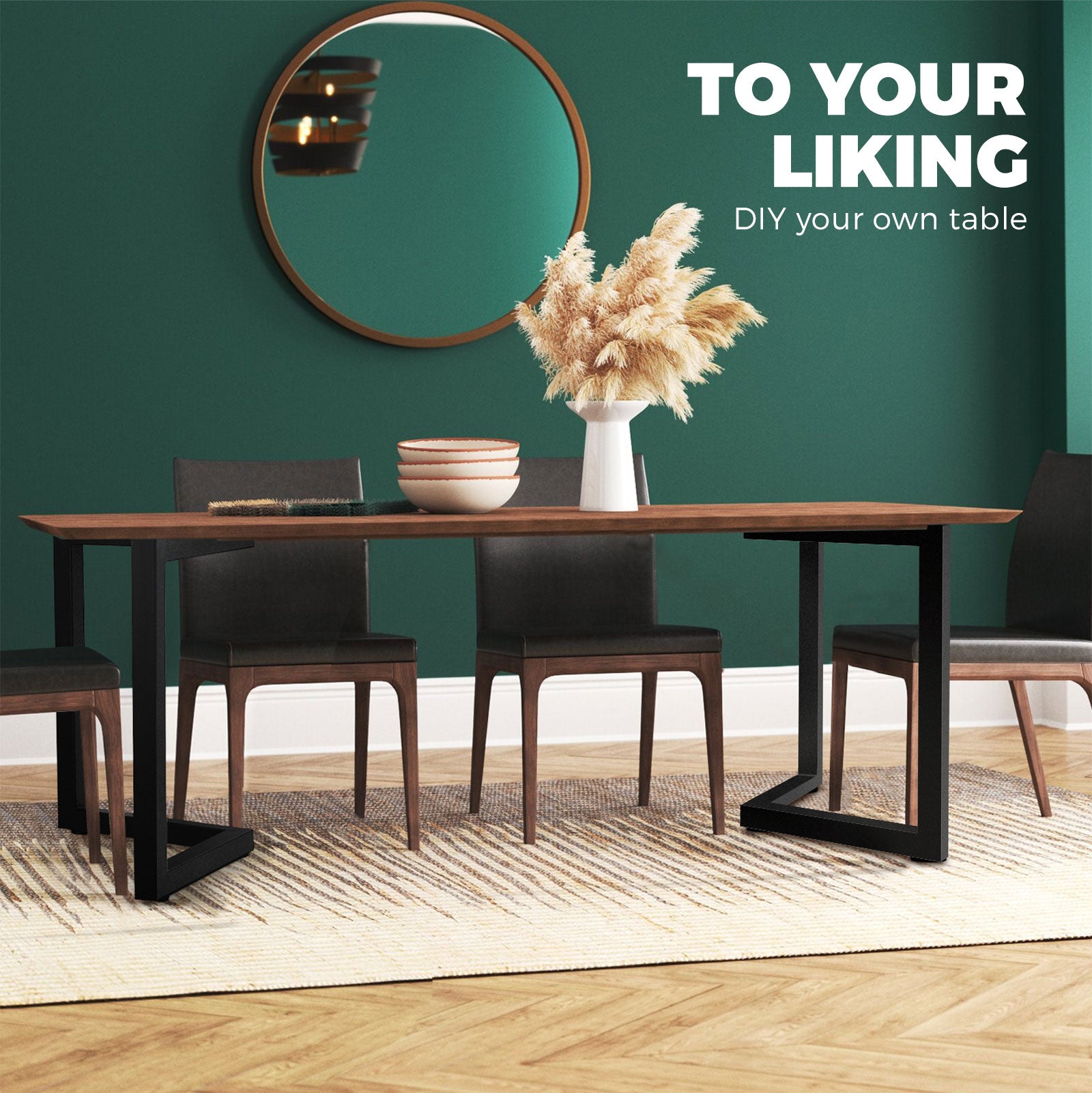 Oikiture 2X Coffee Dining Table Legs Bench Steel Metal Industrial 71 X 70CM - Sunyee