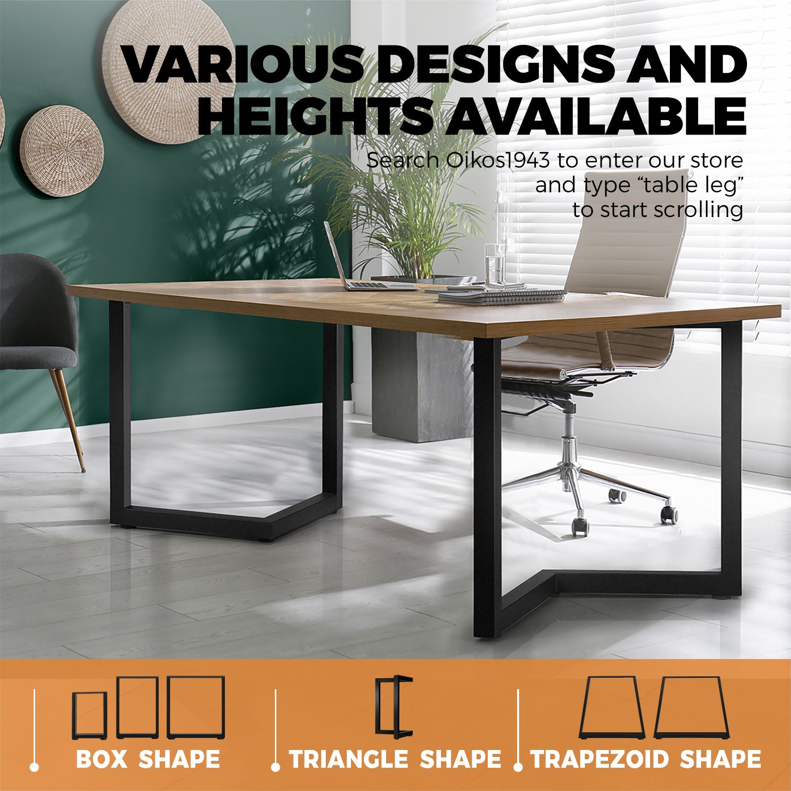 Oikiture 4X Coffee Dining Table Legs Bench Box Steel Metal Industrial 71 X 71CM - Sunyee