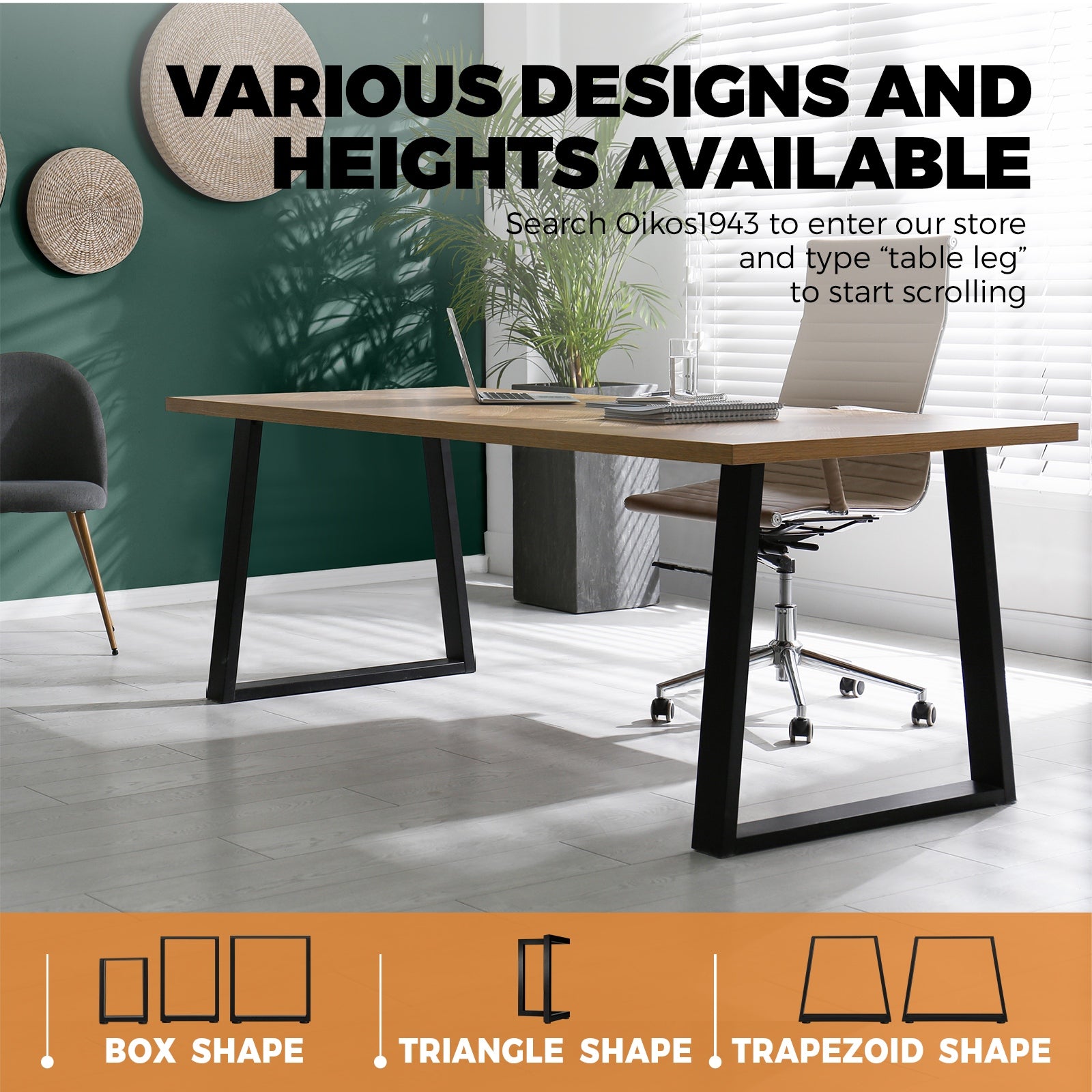 Oikiture 4x Coffee Dining Table Legs Industrial Vintage Bench Trapezoid Metal - Sunyee