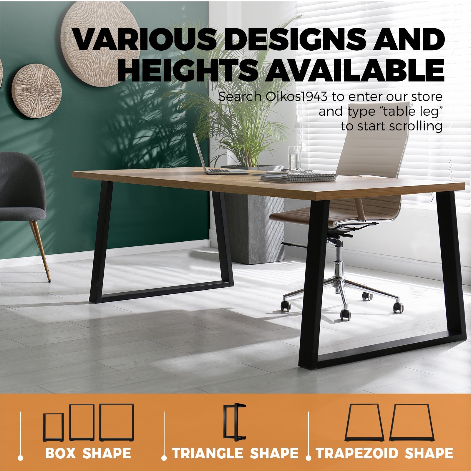 Oikiture 4x Coffee Dining Table Legs Trapezoid Industrial Vintage Bench Metal - Sunyee