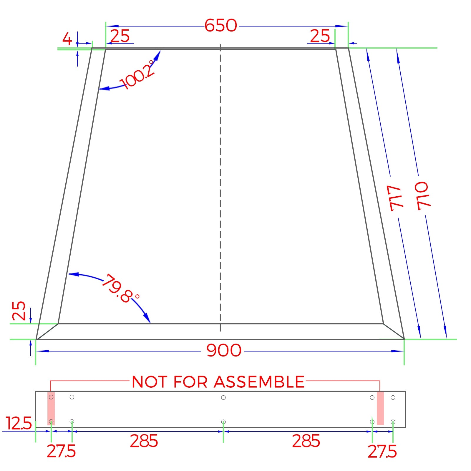 Oikiture 4x Coffee Dining Table Legs Trapezoid Industrial Vintage Bench Metal - Sunyee