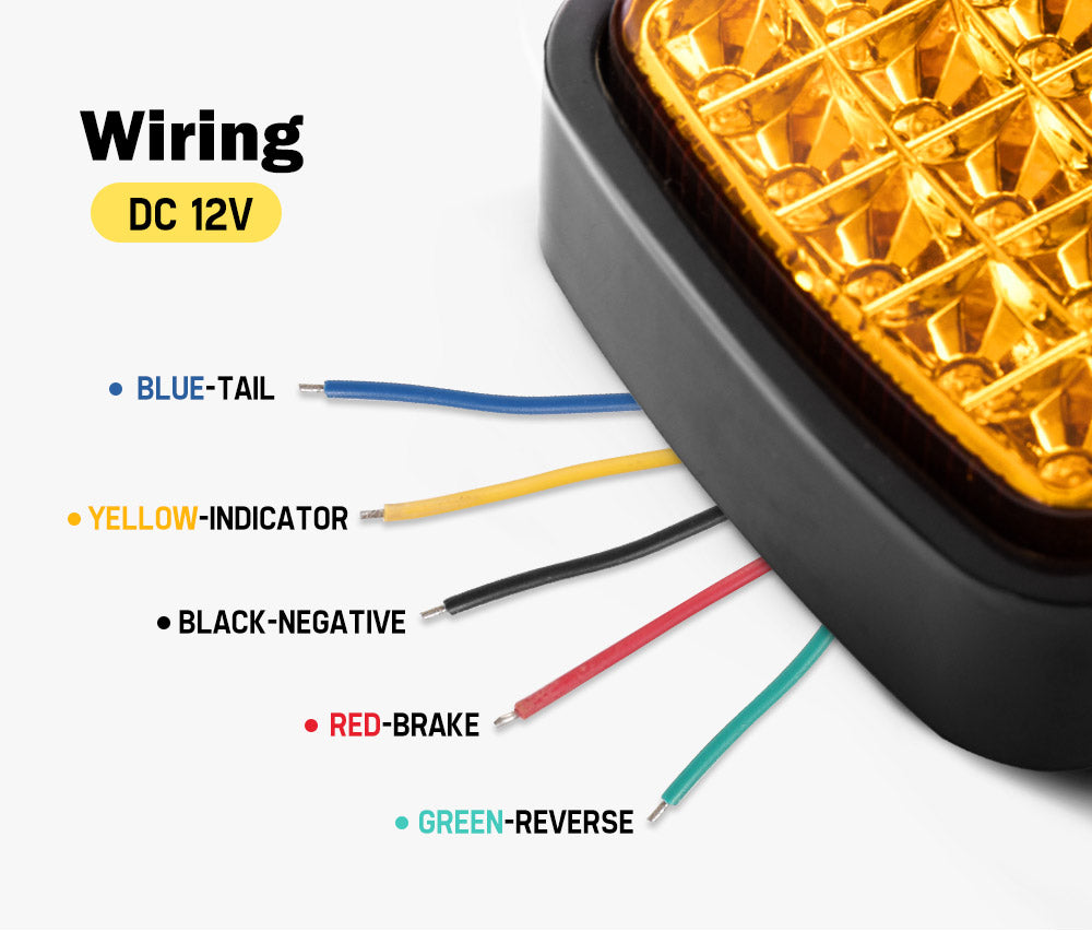 2x LED Tail Lights Stop Indicator Reverse 12V Ute Trailer Caravan Truck Boat ADR - Sunyee