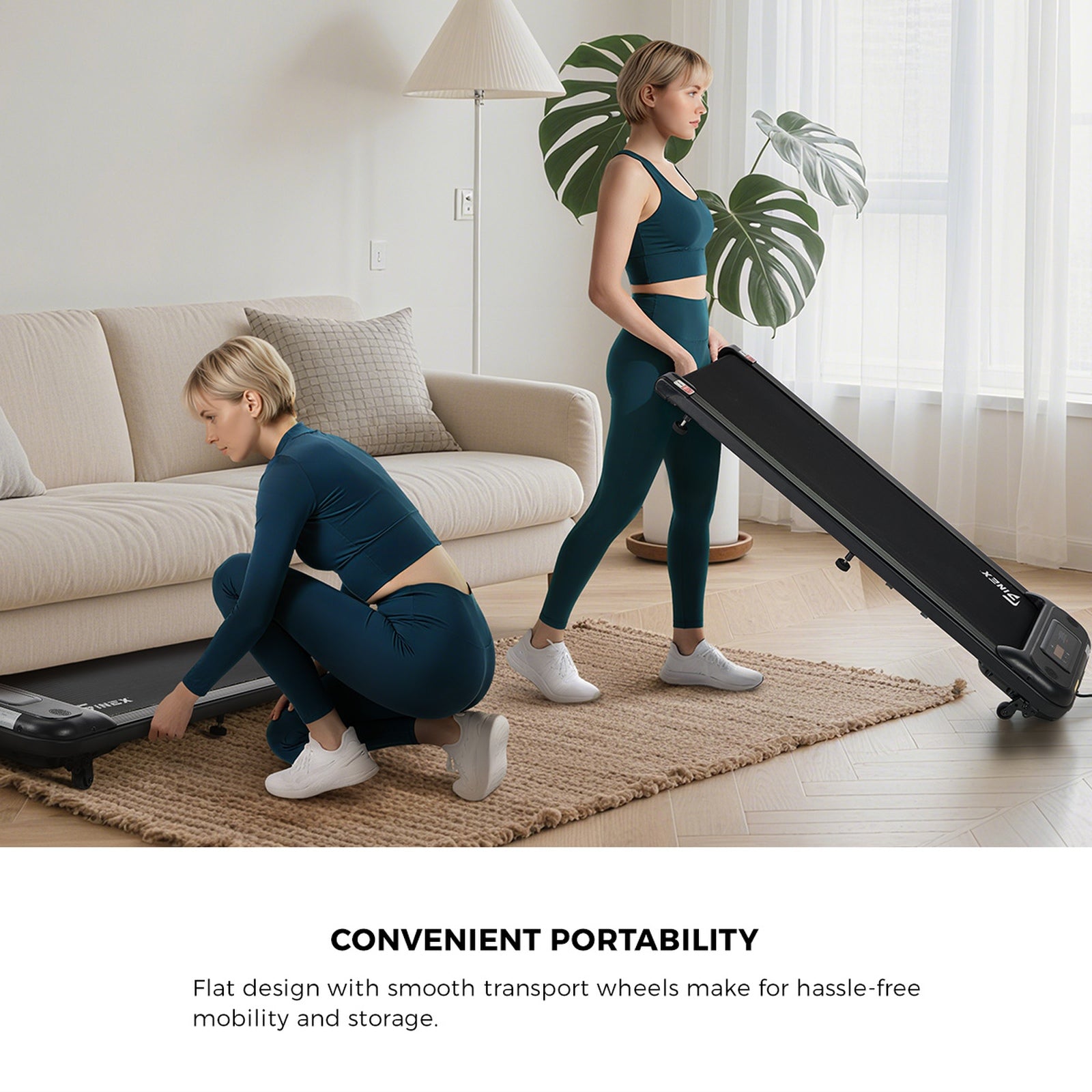 Finex Electric Walking Pad Under Desk Treadmill Home Office Gym Fitness Incline - Sunyee