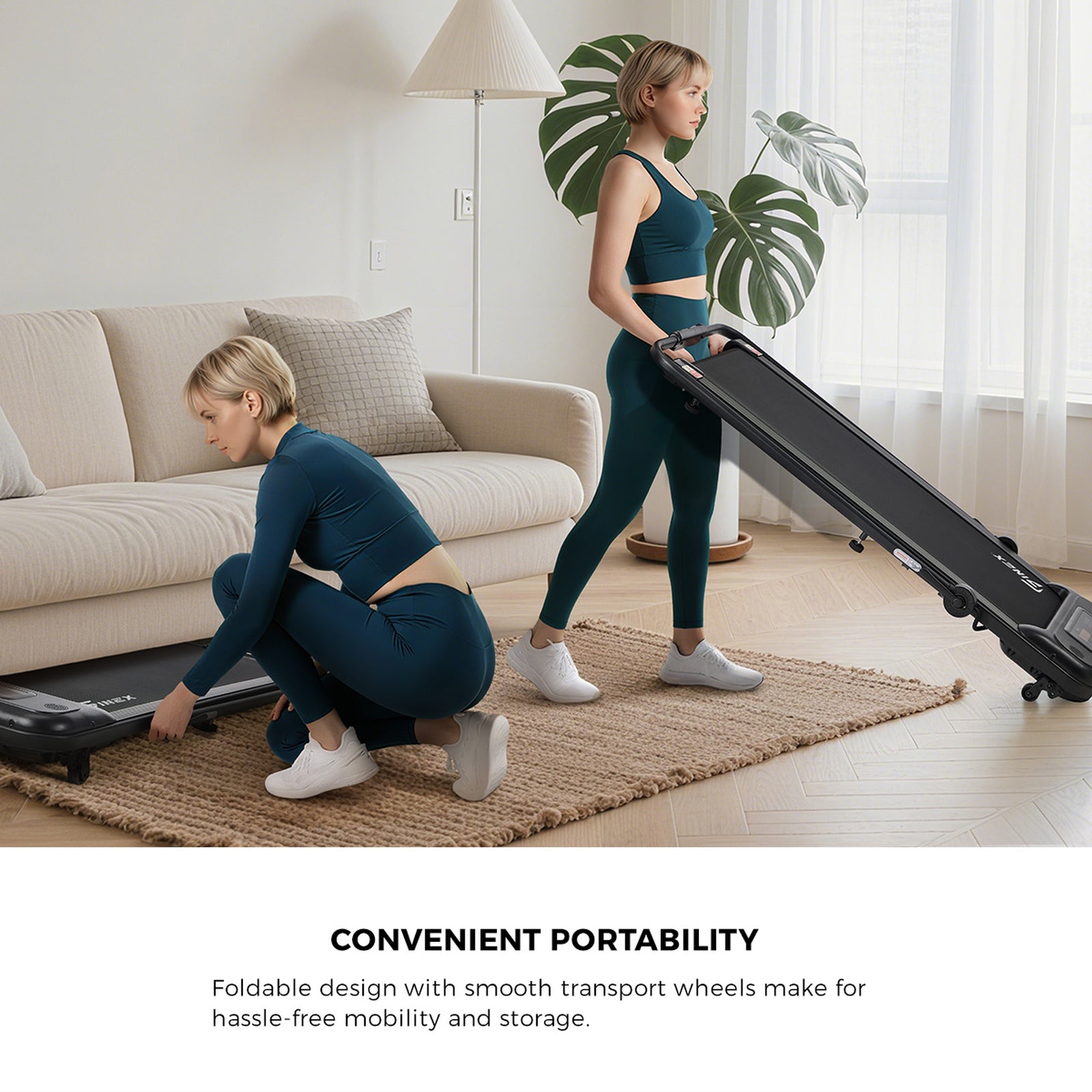 Finex Treadmill Electric Walking Pad 2-in-1 Home Office Gym Fitness Foldable - Sunyee