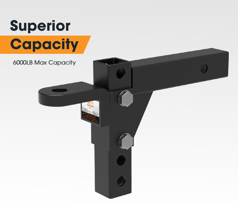 Adjustable Towbar Tow Bar Ball Mount 2" Hitch Towing Trailer 4WD Car 6000lbs - Sunyee