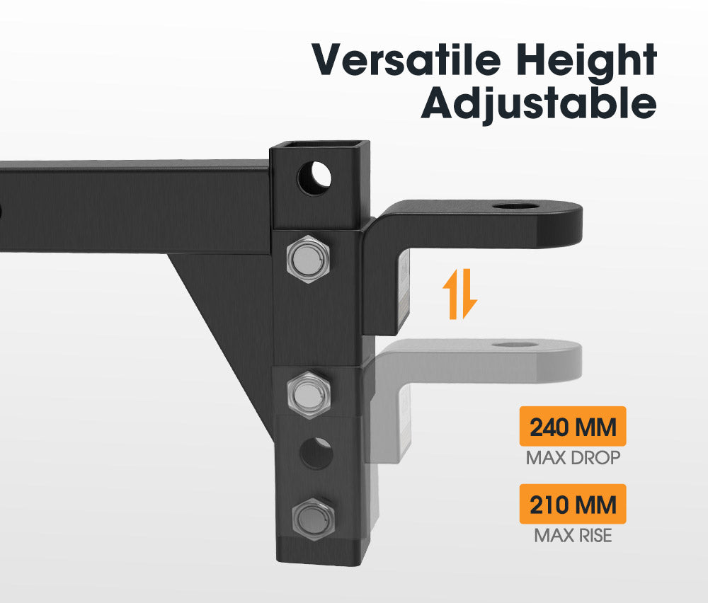 Adjustable Towbar Tow Bar Ball Mount 2" Hitch Towing Trailer 4WD Car 6000lbs - Sunyee