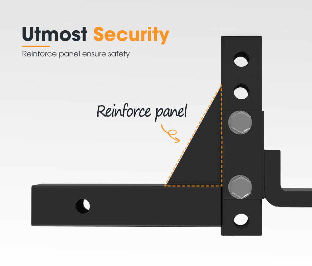 Adjustable Towbar Tow Bar Ball Mount 2" Hitch Towing Trailer 4WD Car 6000lbs - Sunyee