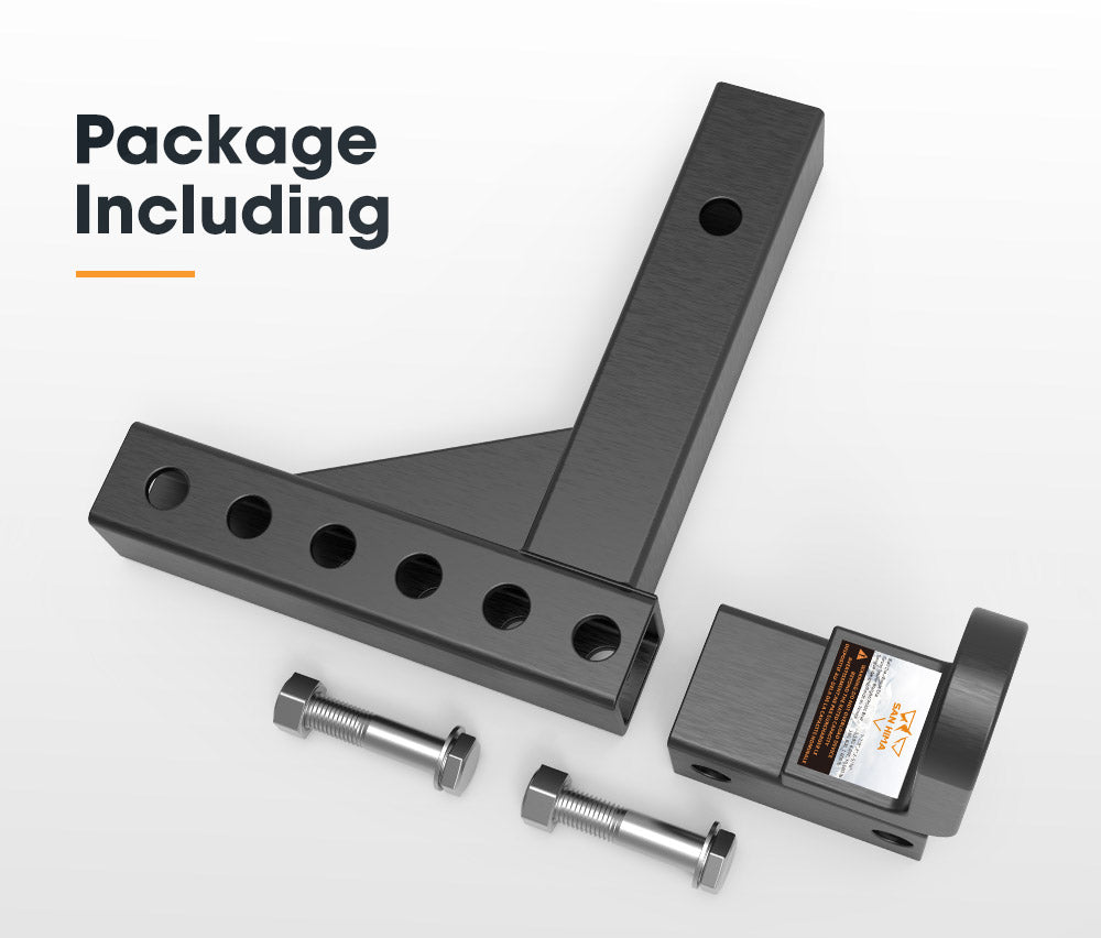 Adjustable Towbar Tow Bar Ball Mount 2" Hitch Towing Trailer 4WD Car 6000lbs - Sunyee