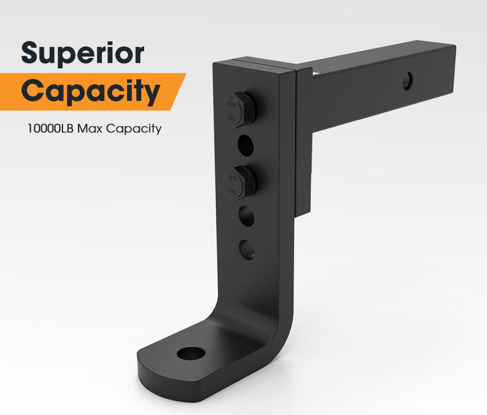 Adjustable Towbar Ball Mount 2" Hitch Towing Trailer Camper Bike Rack 4WD - Sunyee