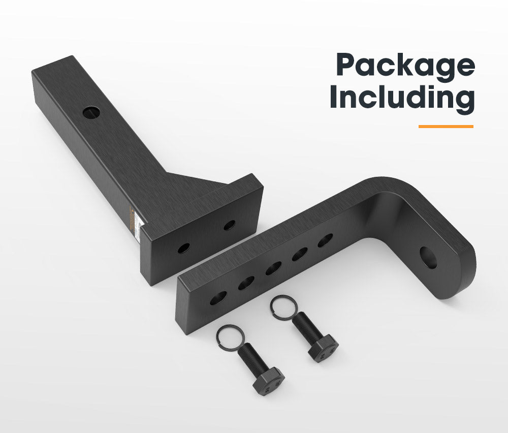 Adjustable Towbar Ball Mount 2" Hitch Towing Trailer Camper Bike Rack 4WD - Sunyee
