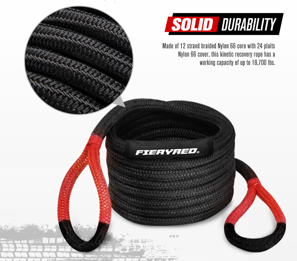 Kinetic Rope 22mm x 6m Snatch Block Pulley Soft Shackle Tow Kit - Sunyee
