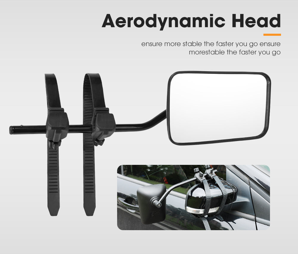 San Hima Pair Towing Mirrors Universal Multi Fit Clamp On 4X4 Caravan Trailer - Sunyee