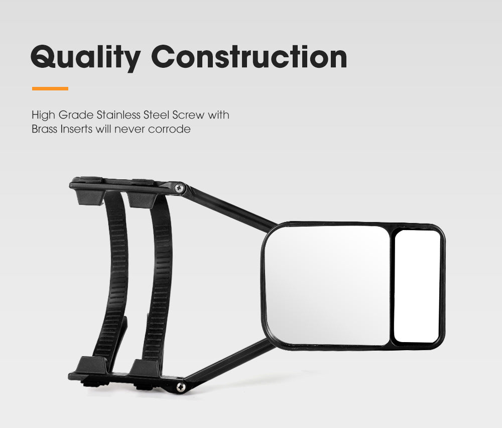 2x Towing Mirrors Clip Universal Multi Trailer Caravan Car Truck Vehicle 4WD Pair - Sunyee