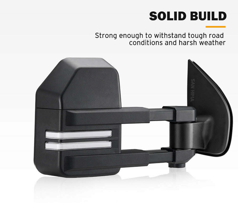 San Hima Pair Extendable Towing Mirrors Gen2 for Isuzu MU-X MY2013-MY2019 Black - Sunyee
